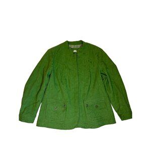 Coldwater Creek Green Jacket‎ W18 100% Cotton Lining Women's Outerwear